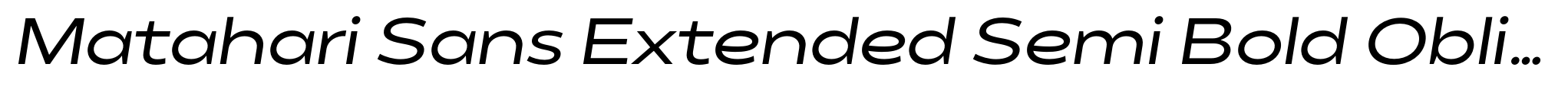 Matahari Sans Extended Semi Bold Oblique image